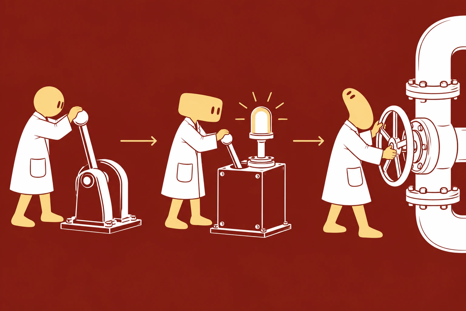 Creatures follow a change through delivery, use, and a confirmed result.